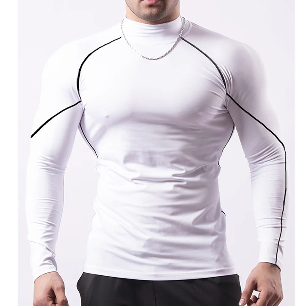 Quick-drying Exercise Compression Short Sleeve Summer Gym Running Training T-shirt for Men's Elastic Tight Sportswear Tops S-3XL