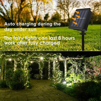 Ultra Long 1000LED Solar String Fairy Light Outdoor Copper Waterproof Christmas Garland Decoration Garden Party 100M/50M/10M/5M