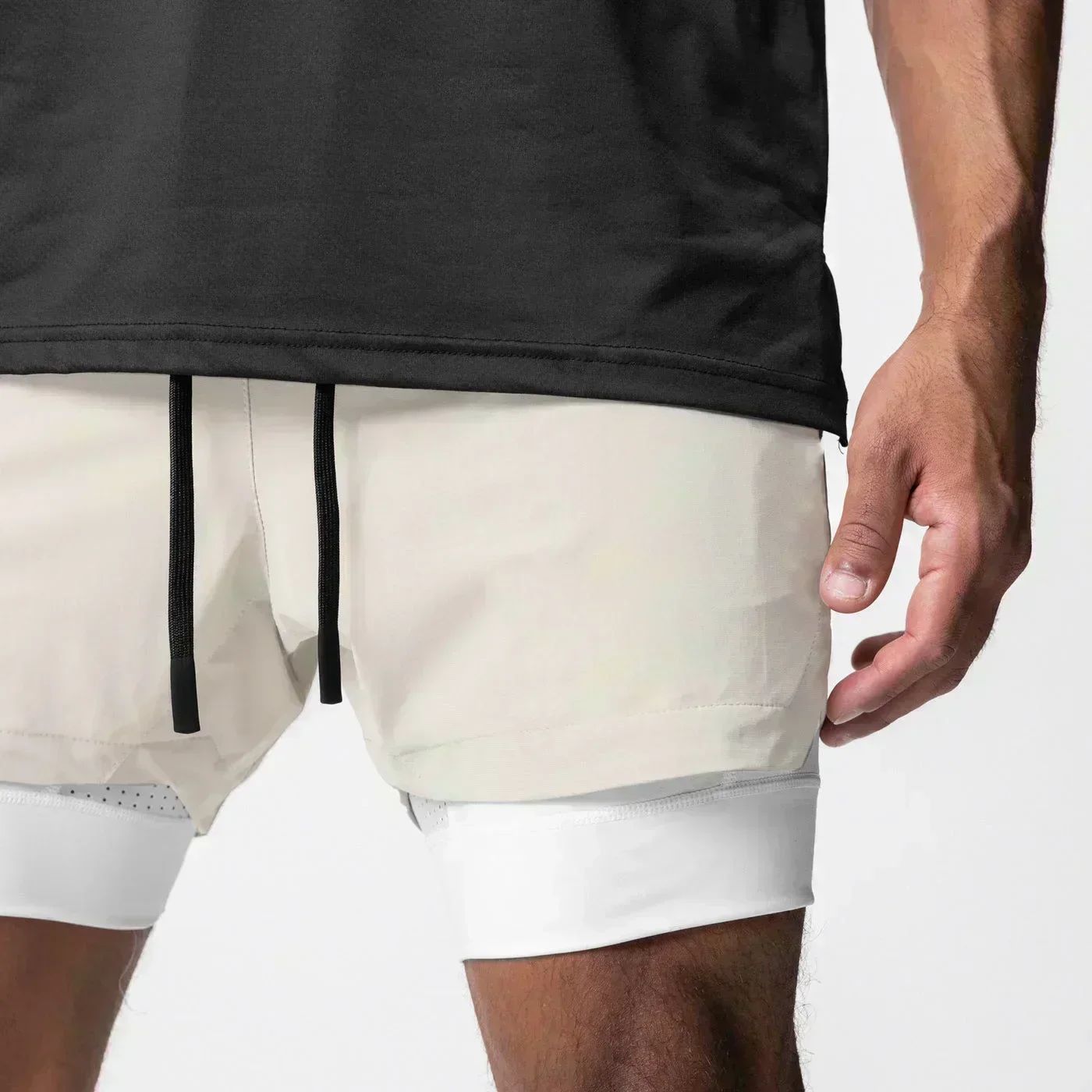 Dragon Ball Men's Double-layer Shorts Son Goku Summer Japanese Anime Fake Two-piece Sports Fitness Quick-drying Shorts