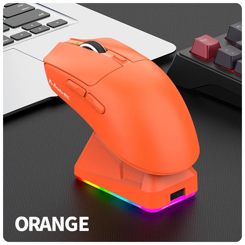 X11 PAW3311 Mouse Sem Fio Tri-Modo Mouse Bluetooth Mouse Gamer 12000 DPI RGB Base de Carregamento Magnético por Toque BT/2.4G/Com Fio