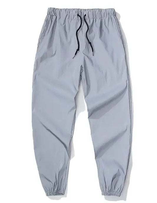 Night Reflective Casual Pants Men's Elastic Waist Fashion Skateboard Trousers Streetwear Hip Hop Harajuku Jogger Sweatpants Male
