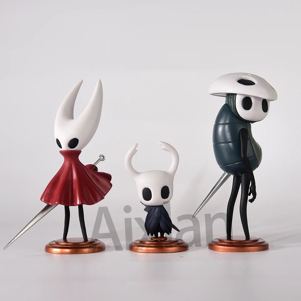 Conjunto de 3 peças Hollow Knight Anime Figure GK Jogo Anime Estatueta Boneco de Ação Modelo PVC Decoração Ornamento Brinquedos Colecionáveis