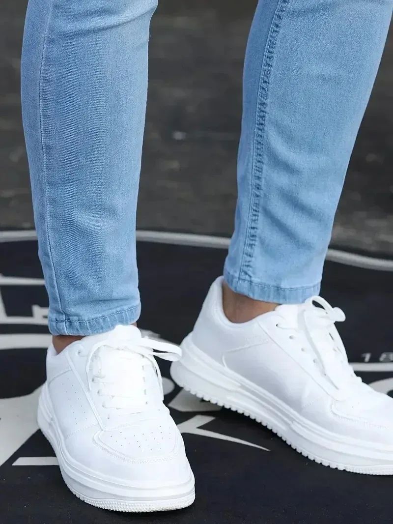 Calça Jeans Masculina Skinny Stretch Cores Sólidas Preto Azul Primavera Luxo Rua Harajuku Hip-Hop Calças Justas Marca