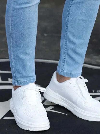 Calça Jeans Masculina Skinny Stretch Cores Sólidas Preto Azul Primavera Luxo Rua Harajuku Hip-Hop Calças Justas Marca