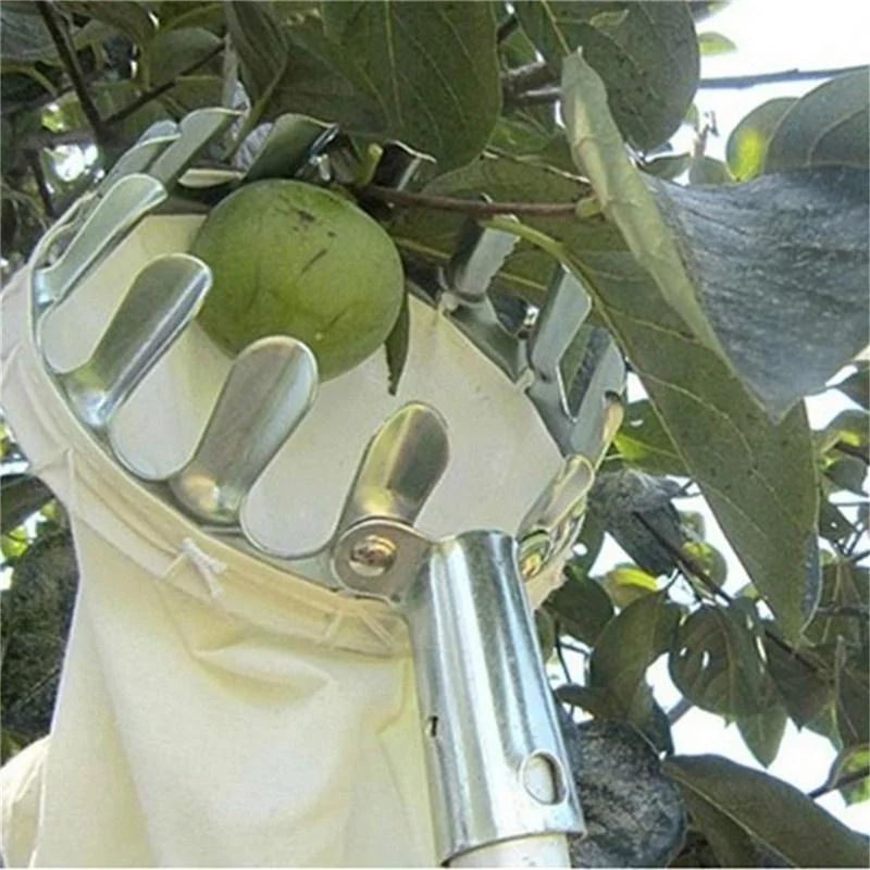 Farm Fruit Picker Garden Orchard Peach Apple Tall Tree Picker Metal Picker Collection Bag Autumn Harvest Convenience Tool