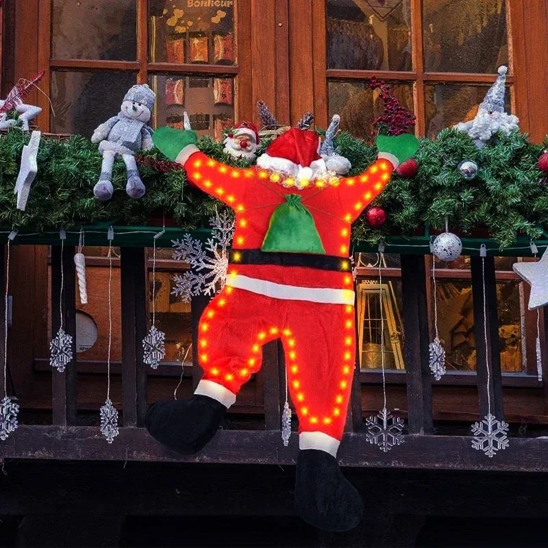 Santa Claus Climbing Wall Climb the wall/climb the window/climb the car/climb the door roof balcony garden Christmas outfit