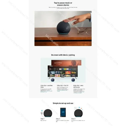 Novo Echo Dot (5ª Geração, Lançado) com Relógio | Smart Speaker com Relógio e Alexa