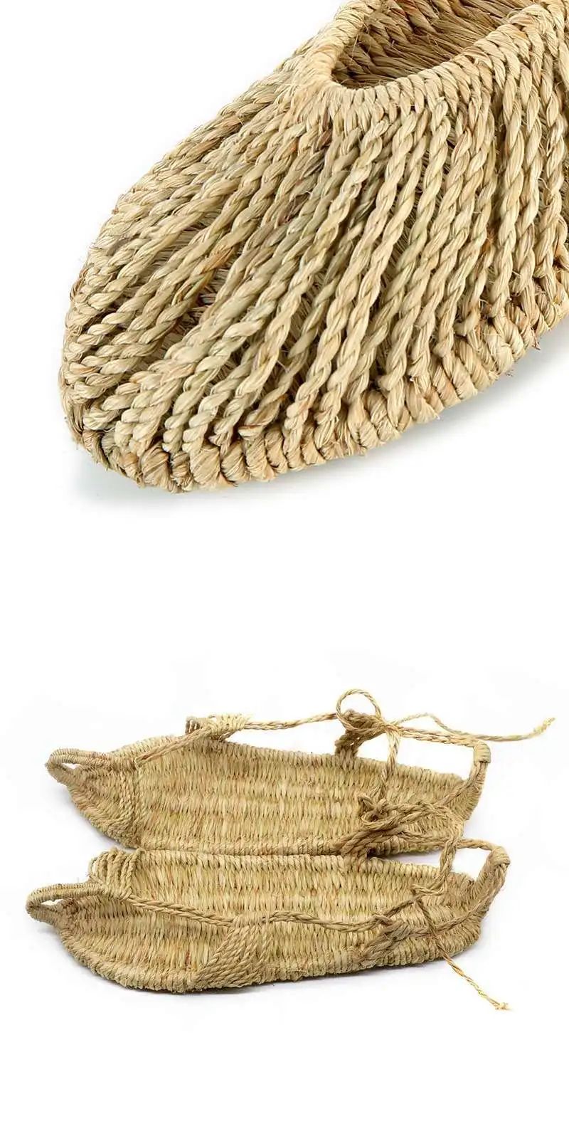 Handwoven Retro Tie-Dye Men's Sandals Comfortable Breathable Performance Slippers Versatile All-Season Flat Knot Slip-On Shoes