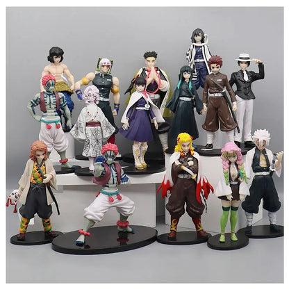 Boneco de 15cm Anime Demon Slayer Nezuko Tanjirou Zenitsu Inosuke Kyoujurou Shinobu Giyuu Qposket, Brinquedo Infantil, Presente de Natal