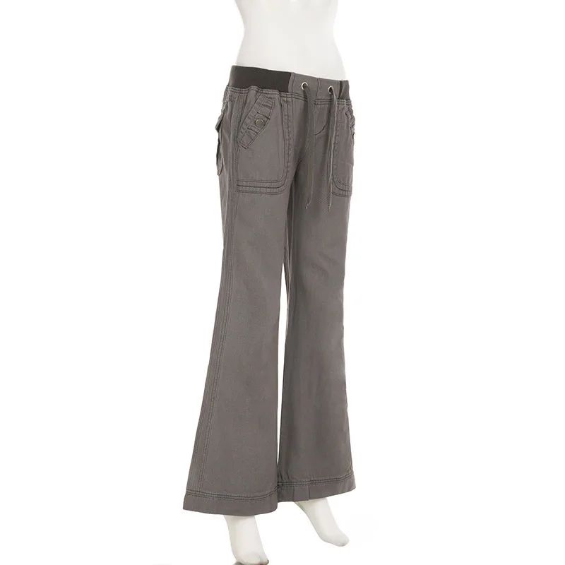 Trendy Slimming Streetwear Jeans Women's Mid Waist Straight Leg Wide Pants Belted Casual Denim Trousers Unique European Style