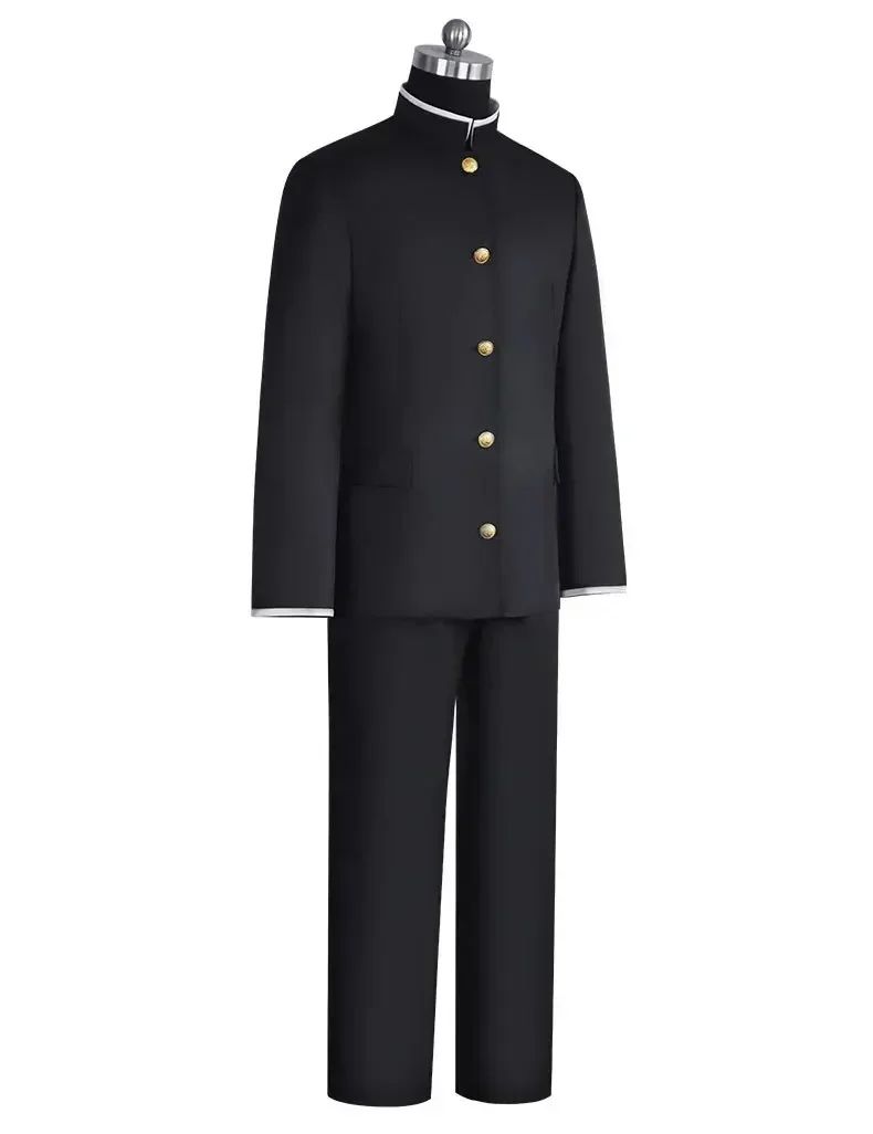 Anime Dandadan Ken Takakura Cosplay Costume Okarun School Uniform Black Jacket Gakuran Outfit Glasses Halloween Unisex Costume
