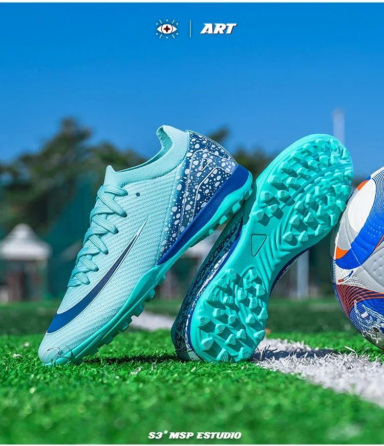 New Men Women Professional Football Boots Cleats Grass Training Match Sport Soccer Shoes FG/TF Ultra-light Non-slip Unisex