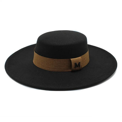 Fedora Hat Men Momen Solid 10CM Wide Brim Derby Top Hats Fashion Black Vintage Trilby Felt Hat