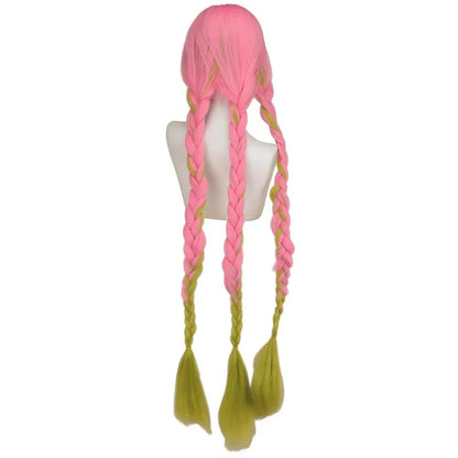 Adult Children Anime Kanroji Mitsuri Cosplay Costume Kimono Haori Dress Wig Clothes Halloween Costume for Adult Children