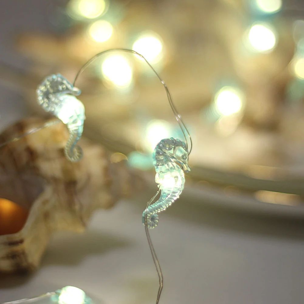 Ocean Theme 20/30 Leds String Lights Shell Starfish Under The Sea LED Fairy Light for Wedding Party Christmas Decoration Lamp