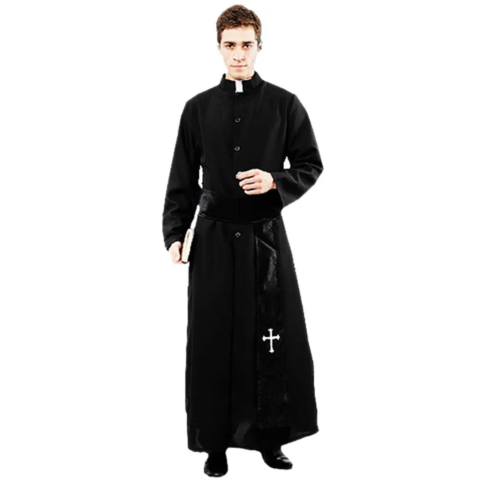Easter Purim Halloween Costume for Men Father Priest Bishop Costumes Christian Pastor Clergyman Cosplay