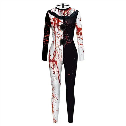 Halloween Zenti Party Cosplay Bodysuit Romper Unisex Cosplay Scary Terrifier 3  Printed Jumpsuit Clown Bloody Terrifier Costume