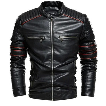 Streetwear Biker Jacket Coat Fashion Men Leather Jacket Slim Fit Autumn Winter Coat Men Fur Lined Men Motorcycle New Jacket