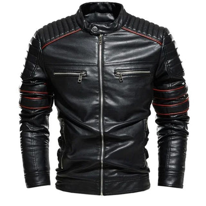Streetwear Biker Jacket Coat Fashion Men Leather Jacket Slim Fit Autumn Winter Coat Men Fur Lined Men Motorcycle New Jacket