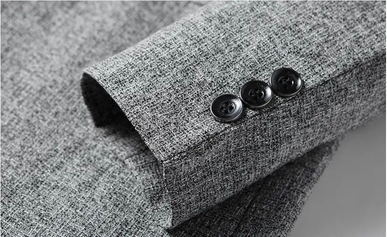 Black Men V-neck Single-breasted Suit Jacket, Fashion Slim Dress Coats, Blue Gray Yellow Blazers, Male Casual Tops Asian Size