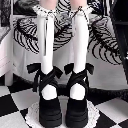 Luxury Shoes Fashion Designer Platform Women Mary Jane Shoes Cross Strap Thick Heel Shoes Ladies College Style Dress Pumps Shoe