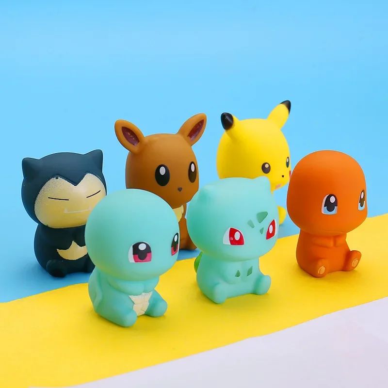 6pcs Pokemon Pikachu Figures Bathroom Bath Shower Baby Children Play Water Bath Toys Kids Sprinkling Shower Decompression Toys