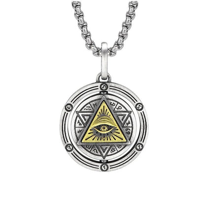 Eye of Horus, Eye of God Necklace, Rotatable Evil Eye Pendant, Men's Trendy Retro Weird Egyptian Amulet Jewelry