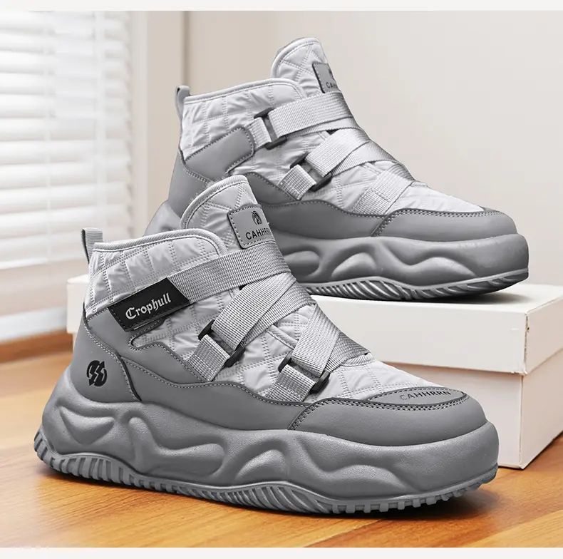 Warm Snow Boots 2025 Men's Fashion Plush Warm Comfortable Anti Slip Thick Sole Cotton Shoes Outdoor Vacation Casual Shoes