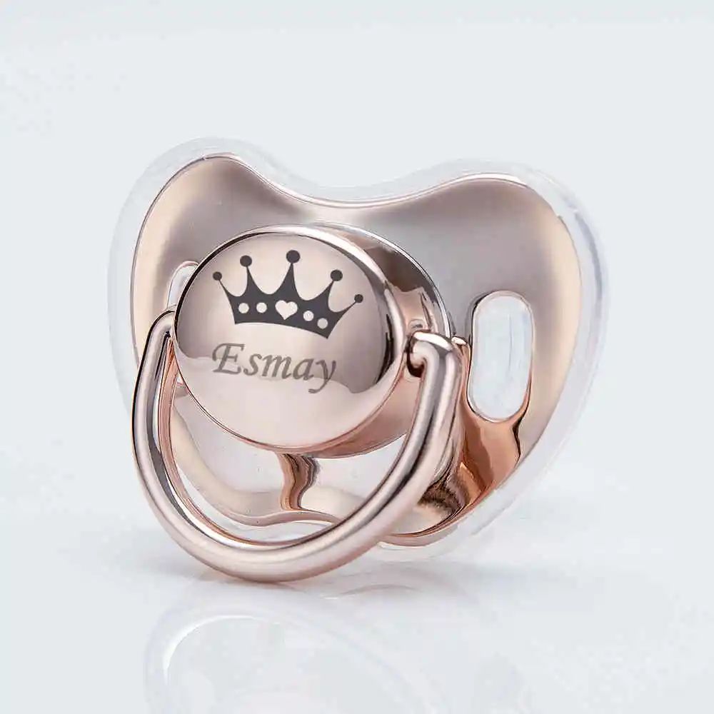 MIYOCAR personalized any name Metallic color pacifier dummy BPA free unique gift for new born baby shower