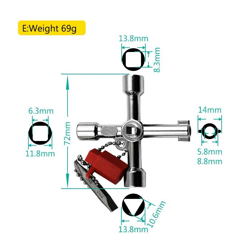 Chave Multifuncional de Elevador Chave Triangular Multiuso para Válvula de Medidor de Água de Elevador Ferramentas Manuais Portáteis