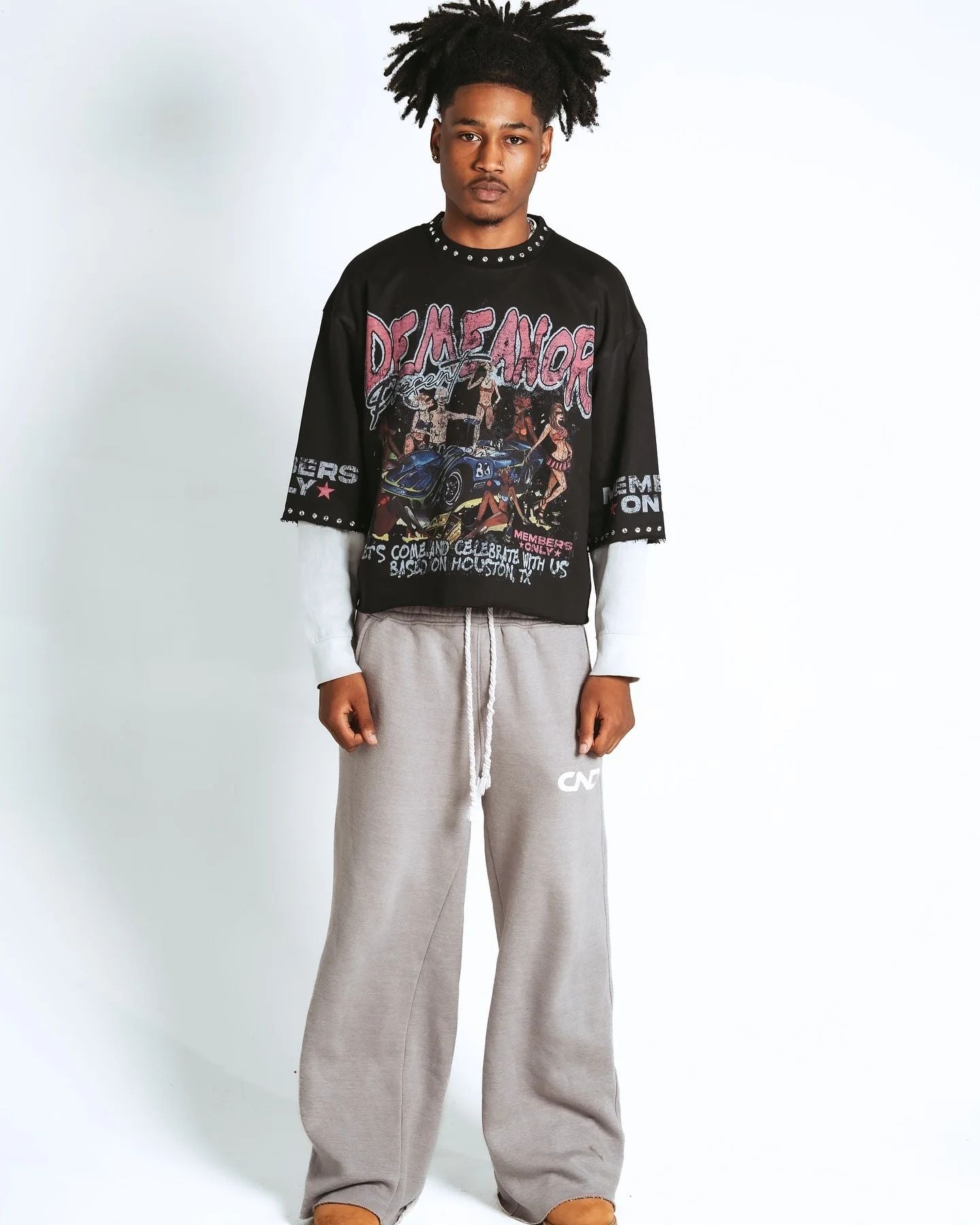 Womens Harajuku Klein Stone Embroidery Crop Tees Y2k Gothic Graphic Men Hip Hop Print Long Sleeves T Shirts Cotton Loose Tops