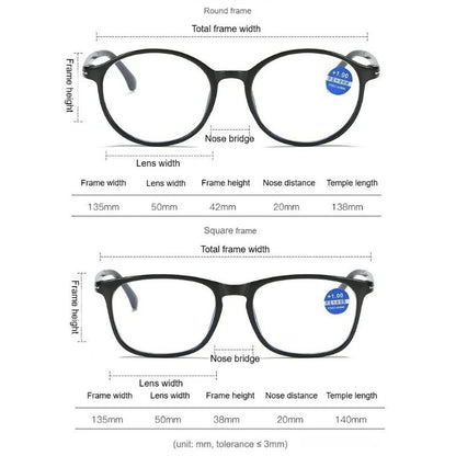 Presbyopia Eyeglasses for Man and Woman Unisex Comfortable Eyewear Ultra Lightweight Anti Blue Light Blocking HD Reading Glasses