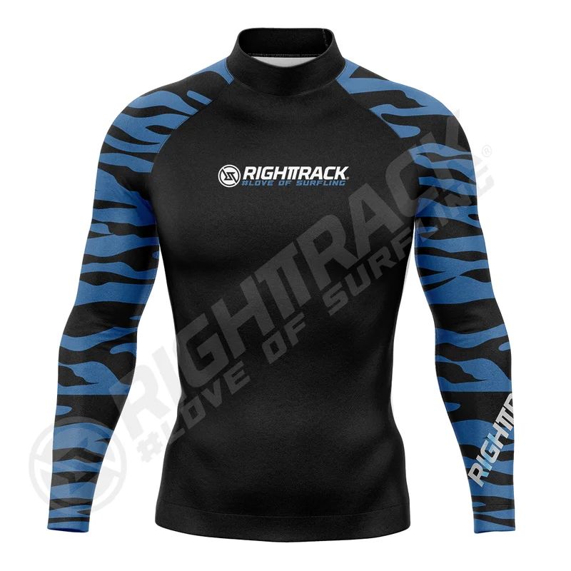 New Men's Surfing Shirt Lycra Rashguard Surf Sportswear Beach Sunscreen UV Protection Swimwear UPF50  RIGHTTRACK Clothes