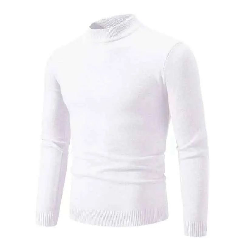 Half Turtleneck Knitwear Sweater New Autumn/Winter Mock Neck Sweatshirts Solid Color Pullovers Man Brand Casual Mens Clothing