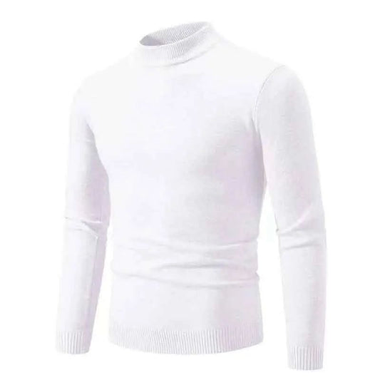 Half Turtleneck Knitwear Sweater New Autumn/Winter Mock Neck Sweatshirts Solid Color Pullovers Man Brand Casual Mens Clothing