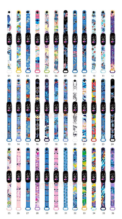 Relógios Digitais Infantis Disney Stitch Figuras de Anime LED Touch Luminoso Relógio Digital Esportivo Infantil à Prova D'Água Brinquedos de Aniversário