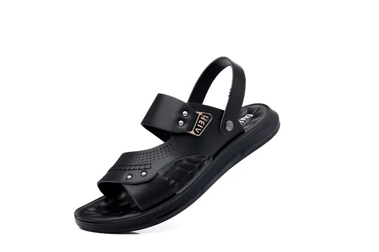 Men's Casual Trendy Soft Bottom Sandals 2024 New Design Real Leather Beach Shoes Slippers Anti-Slip Summer Shoes