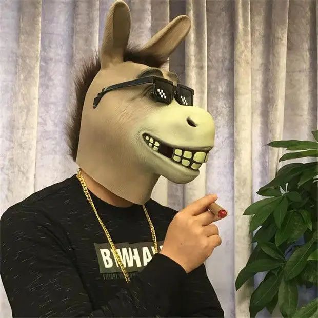 Funny Animal Latex Party Masks Dog Donkey Duck Horse Headgear Halloween Props Cosplay Mask for Adults Masquerade Mask