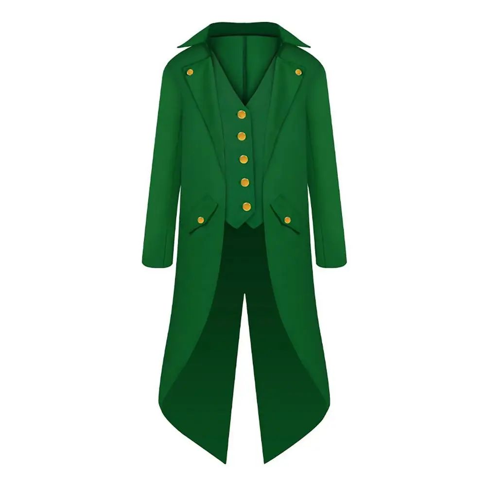 Medieval Victorian Costume Tuxedo Gentlema Tailcoat Gothic Steampunk Trench Coat Frock Outfit Overcoat Uniform