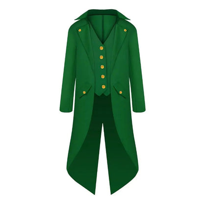 Medieval Victorian Costume Tuxedo Gentlema Tailcoat Gothic Steampunk Trench Coat Frock Outfit Overcoat Uniform