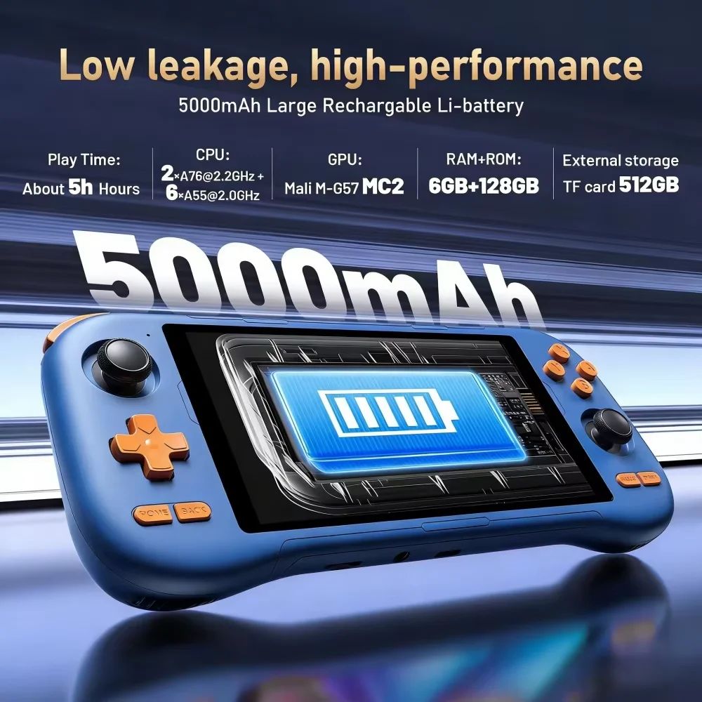 KINHANK K59 Android Handheld Console 6 128GB Memory 5.5-inch HD Screen Enjoy Dual-System Handheld Console Hall Joystick G99 Chip