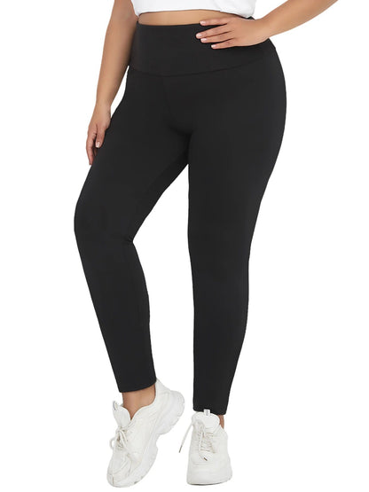Plus Size Super Soft Fleece Lined Leggings Women, Workout Yoga Running Thermal Warm Pants For cold winter Running