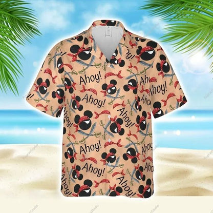 Camisa Hawaiana Con Estampado De Disney Cruise Para Hombre Y mujer, Camisa De Manga Corta Con botones, Camisa Hawaiana De Mickey