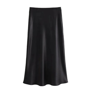 MUJER Woman 2025 Satin Skirt Women High Waist Long Skirts For Women Summer Black Midi Skirt Woman Office Elegant Women's Skirts