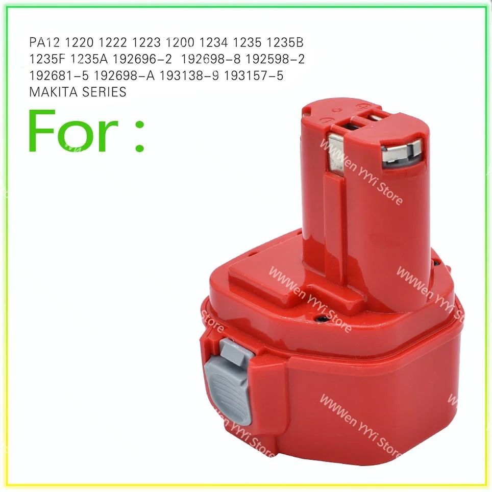 Bateria de Ferramenta Elétrica Recarregável Ni-MH 12V 5000mAh, Encaixe Perfeito para Makita PA12, 1223, 1235, 6270D, 6271D, 6317D, 6227D