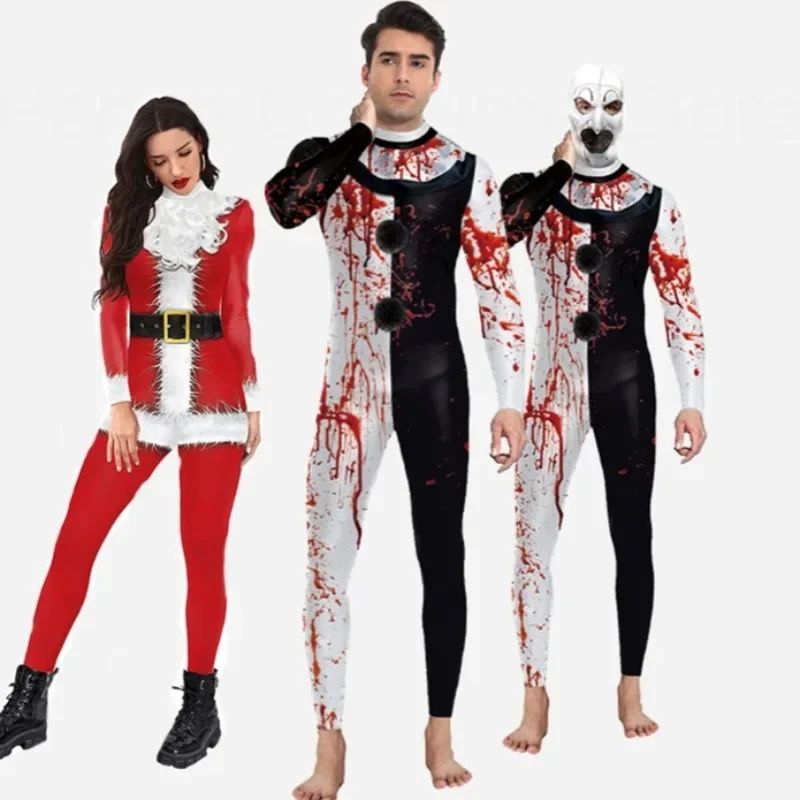 Halloween Zenti Party Cosplay Bodysuit Romper Unisex Cosplay Scary Terrifier 3  Printed Jumpsuit Clown Bloody Terrifier Costume