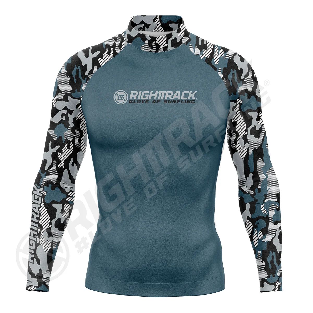 HotSale Men's Surfing Shirt CAMO Lycra Rashguard RIGHTTRACK Surf Sportswear Beach UV Protection Swimwear UPF50  Clothes