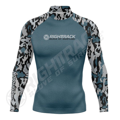 HotSale Men's Surfing Shirt CAMO Lycra Rashguard RIGHTTRACK Surf Sportswear Beach UV Protection Swimwear UPF50  Clothes