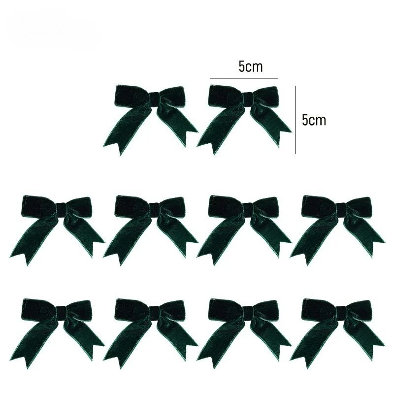 10/100x Red Christmas Bow Velvet Christmas Wreath Bow Christmas Tree Topper Bows Garland Hanging Ornaments DIY Craft Party Gifts