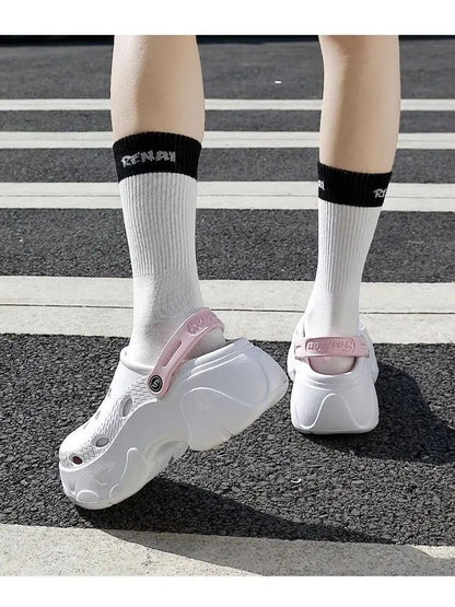Chunky Platform Clogs Sandals Women 2025 Summer Soft Thick Bottom Beach Garden Shoes Woman Slide Non Slip Eva Wedge Slippers